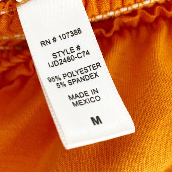 6 degrees Strapless Maxi Sundress Swimsuit Cover Size M Orange Ruffled - Picture 7 of 7